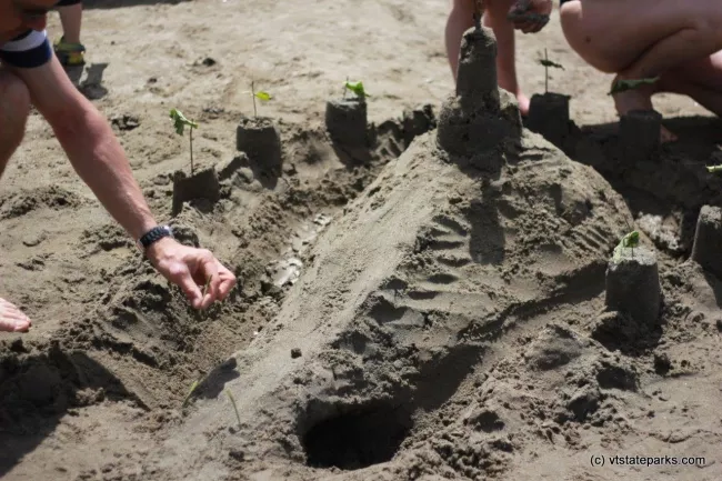 Sand castles at Waterbury Center State Park