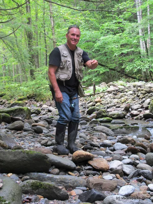 Fisherman and caught fish at Little River State Park