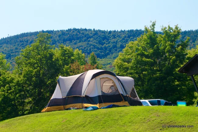 Beautiful tent with the spectacular scenic view at Elmore State Park by Joanne Pereira