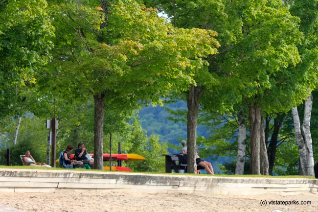 Beach and picnic area at Boulder Beach State Park by Lene Gary