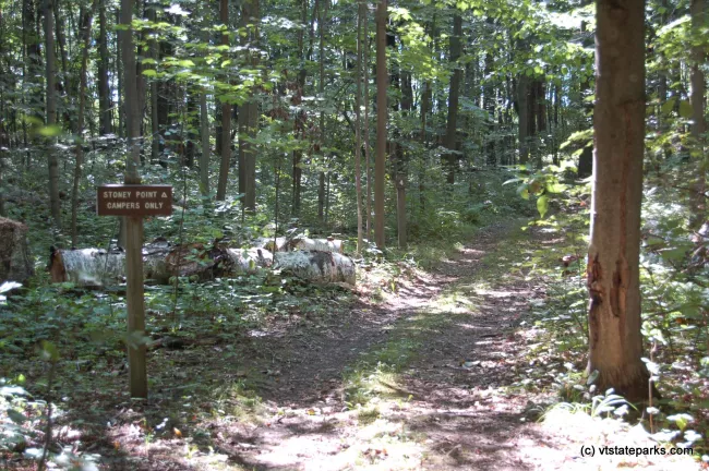 The trail to Stoney Point site at Knight Point State Park