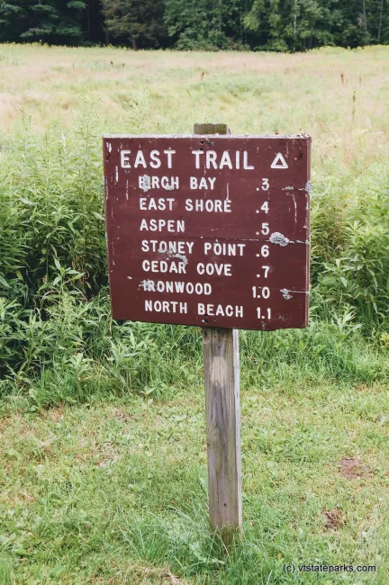 Sign to get to sites at Knight Island State Park