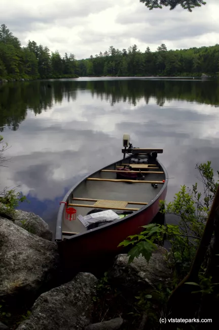 Boat to get to a remote site at Kettle Pond State Park by Justin Lajoie