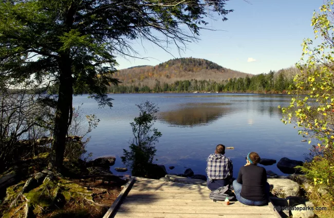Relaxing next to Kettle Pond in the Groton State Forest