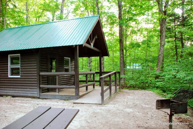 Knox Mountain cabin at Ricker Pond State Park