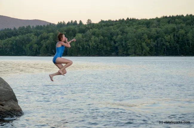 Jumping into the water at Little River State Park by Kristy Willey