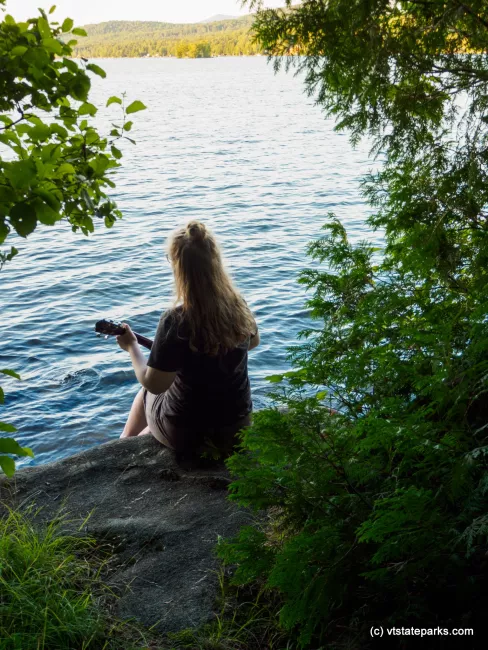Sitting down by the water at Maidstone State Park by Kristy Willey