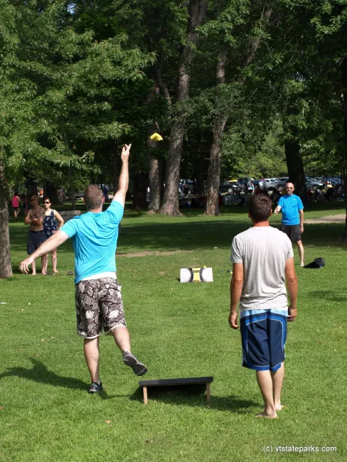 Lawn games at Sand Bar State Park by Matt Parsons