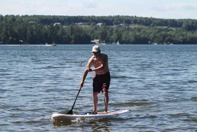 Stand up paddle boarding at Lake Carmi State Park