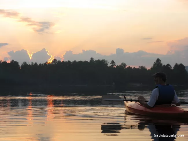 Kayaking at Sunset in Brighton State Park by Debbie Thomas