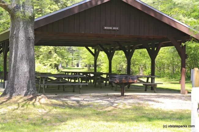 Wedding Grove picnic pavilion at Camp Plymouth State Park by Robert Kautz