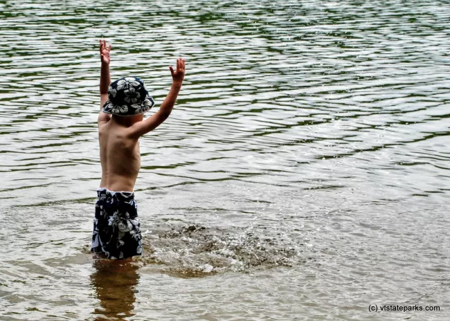 So much fun to splash in the water at Ricker Pond State Park