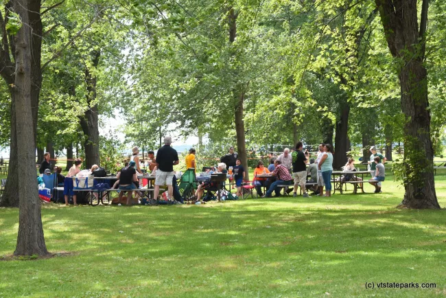 Group gathering at Sand Bar State Park by Raven Schwan-Noble