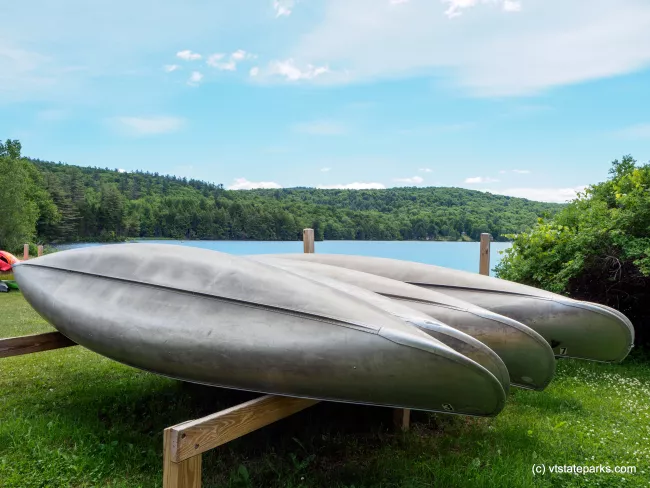 Canoes to rent at Silver Lake State Park by Kristy Willey