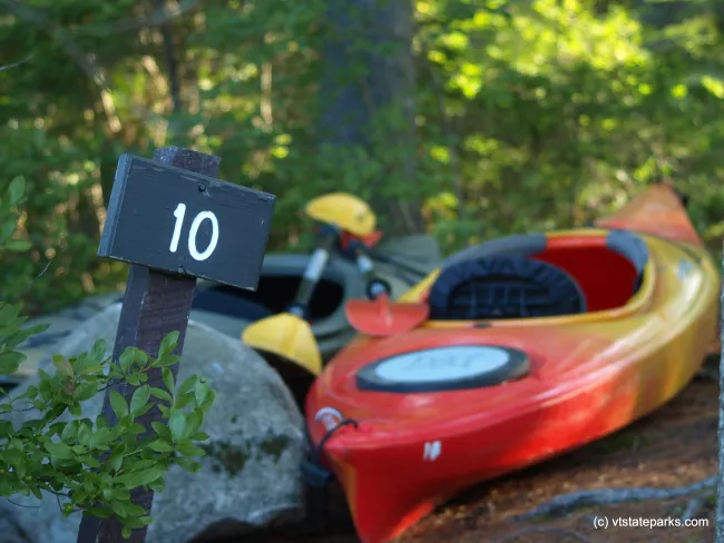 Kayaks at Site T10 at Kettle Pond State Park by Mark Parsons