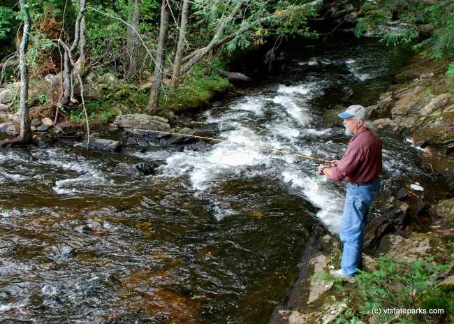 Fishing at Ricker Pond State Park by Linda Carlsen Sperry
