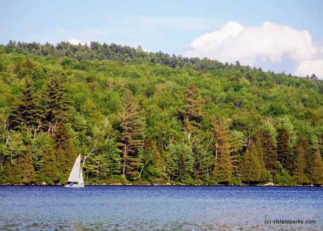 Sailboat at Ricker Pond State Park by Linda Carlsen Sperry