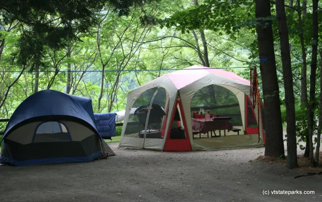 Nice camp set up at Wilgus State Park by Sharon McQuarrie-Krampitz