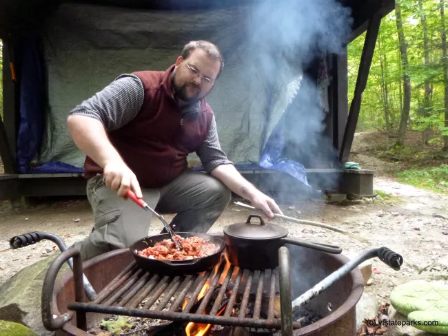 Here is the way you cook while camping at Kettle Pond State Park by Justin Lajoie