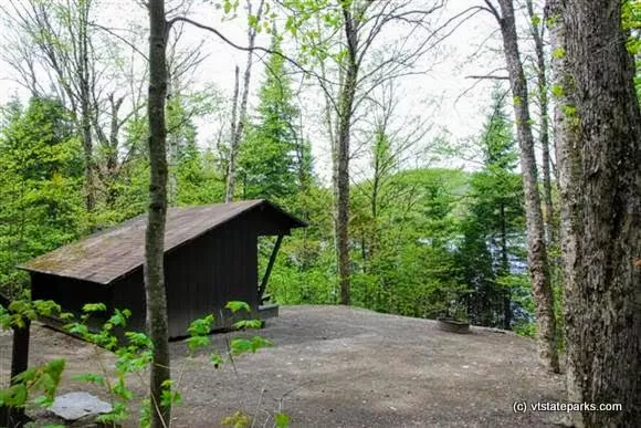 Lean to overlooking water at Maidstone State Park