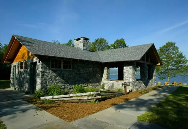 The stone pavilion at D.A.R.
