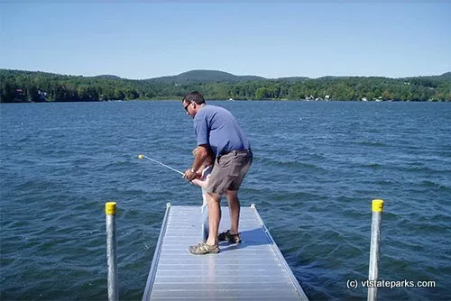 Fishing off the ramp at Stillwater State Park