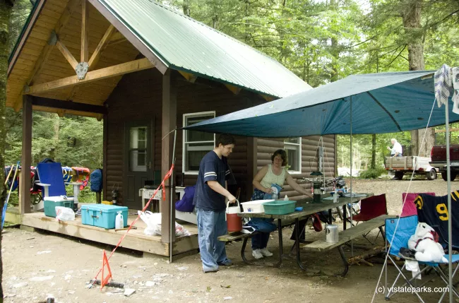 Dawn Jewell or Corrinth, NY camps with her kids at Half Moon State Park. Photo by Karen Pike