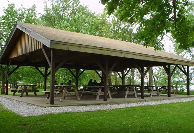 The pavilion can be rented separately or in conjunction with the Rocky Point House function room, porch and lawn area