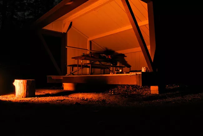 Lean-to at night