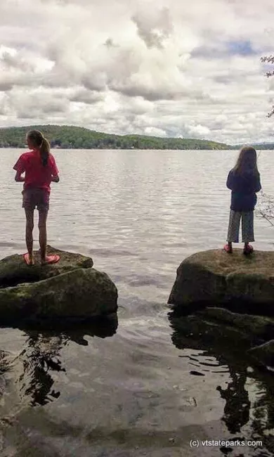 My rock is bigger lets see who gets the biggest fish at Maidstone State Park by Dawn Ainsworth