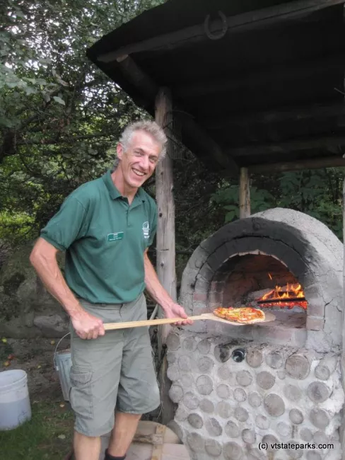 The oven the pizza is made in at Seyon Lodge State Park