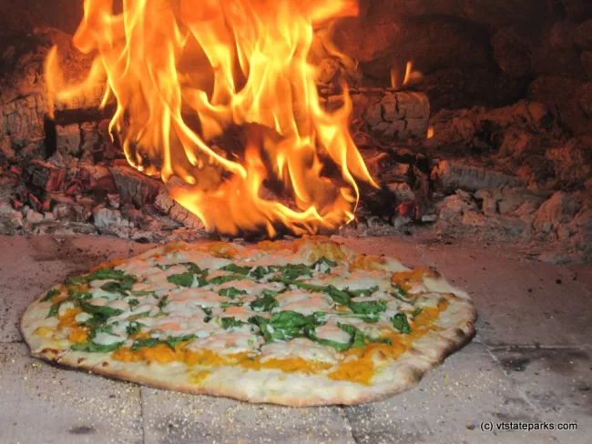 Home made oven pizza made at Seyon Lodge State Park