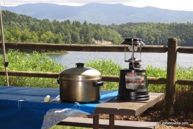 Eating over looking the water at Little River State Park by Valastro