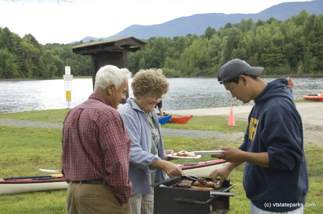 Mike and SHaron Fuller and their son Jeff Fuller attend at a Hope Fellowship church picnic held at Waterbury Ctr State Park. Photo by Karen Pike